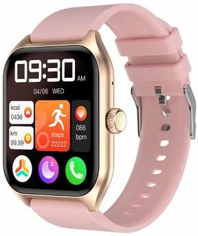 Inspired Deals QX5 Bluetooth Calling Smart Watch With 1.96 Inch HD Display Health Fitness Tracker pink