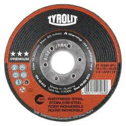 Tyrolit, Schleifmittel, Schruppscheibe PREMIUM D178xS7mmKörnung 30 27 E - gekröpfte Ausführung Bohrung 22,23 mm (30)