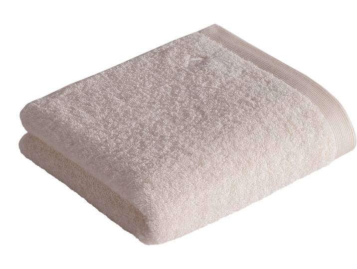 Handtuch VOSSEN High Line , beige (ivory), B:50cm L:100cm, Webfrottier, Obermaterial: 100% Baumwolle, Handtücher, Handtuch, mit Logostickerei