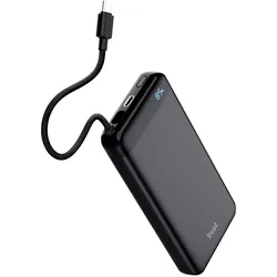 Trust FIERA 20.000 Powerbank fixed cable (20000 mAh, 20 W, 77 Wh), Powerbank, Schwarz