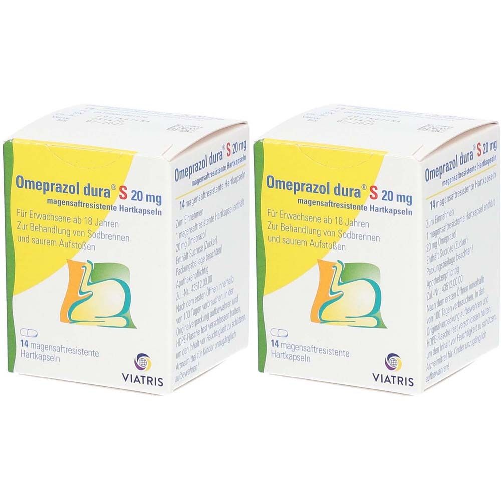 Omeprazol dura S 20 mg magensaftresist.Hartkapseln 2x 2x14 St Magensaftresistente Hartkapseln