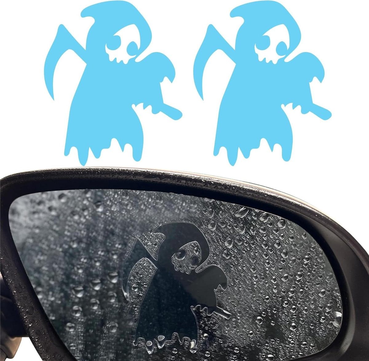 Grim Reaper Stickers Halloween Auto Decoratie Zwart - 2 stuks