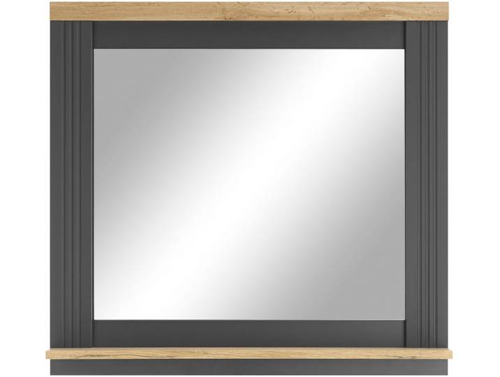 Wandspiegel GOODPRODUCT WESTMINSTER, Spiegel im Landhausstil, Badspiegel , grau (grau dunkel), B:80cm H:75cm T:15cm, Holzwerkstoff, Spiegel, Wandspiegel, in 2 Farben verfügbar, mit Ablageboden