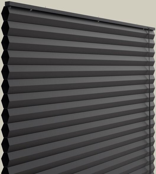 Debel Dubai Plisségardin, Mørkl, 100x130 Cm, Sort