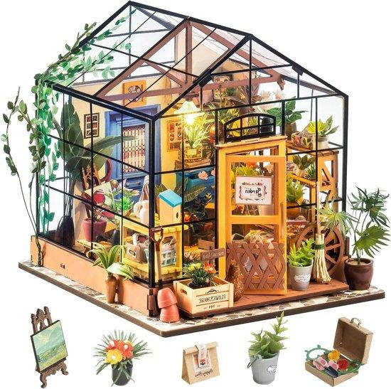 Rolife Houten Poppenhuis Miniatuur Bouwpakket met Verlichting Multicolor - 17,5 cm