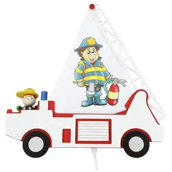 Elobra Wandleuchte FEUERWEHRAUTO MIT FRED, Kinderzimmerleuchte, 1x E14, rot / weiß ELO-125816