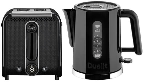 Dualit Studio Black Kettle & 2 Slot Toaster Set