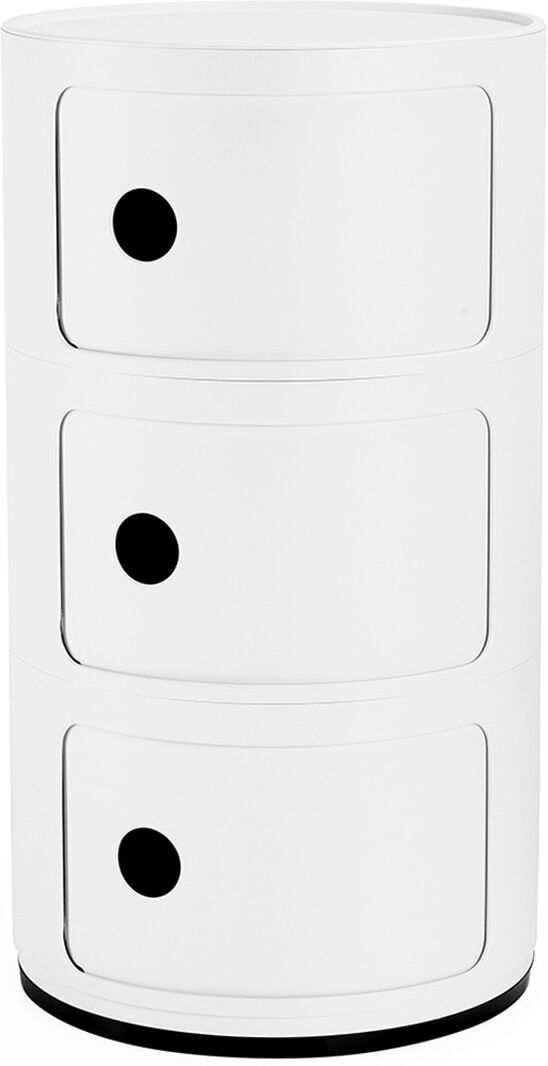 Kartell Mesa auxiliar de plástico reciclado Componibili . Blanco mate