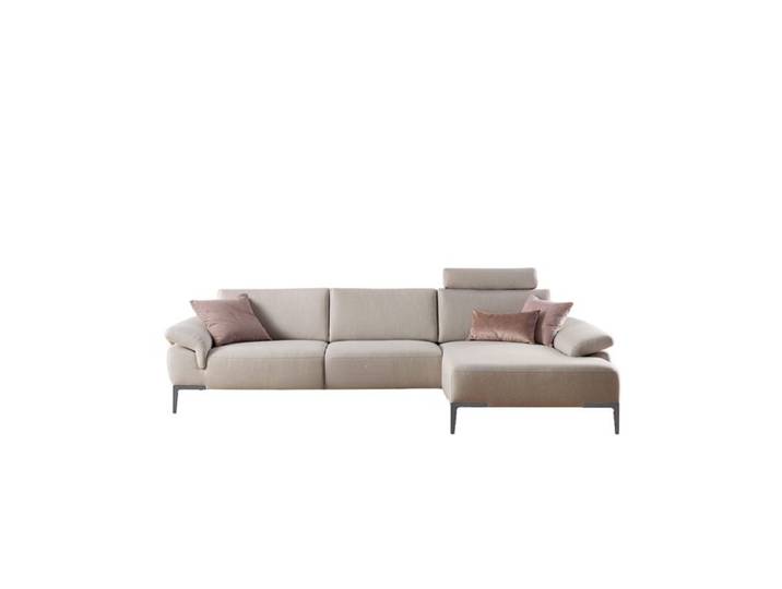 Rom Wave Ecksofa mit Sitztiefenverstellung und klappbaren Armleh