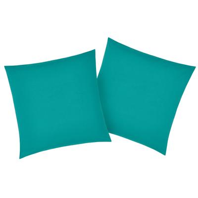 Kissenbezüge OTTO HOME "Luisa, Renforcé, 2er-Set, 100% Baumwolle, atmungsaktiv", blau (petrol), B:80cm L:80cm, Renforcé, Renforcé, Kissenbezüge, 100% Baumwolle, mit Reißverschluss, atmungsaktiv, uni