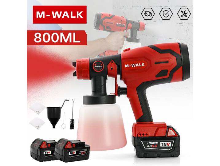 Pistolet de pulvérisation électrique professionnel, pistolet de peinture automobile sans fil rechargeable pour usage domestique, outils électriques compatibles avec les batteries Milwaukee 18V.