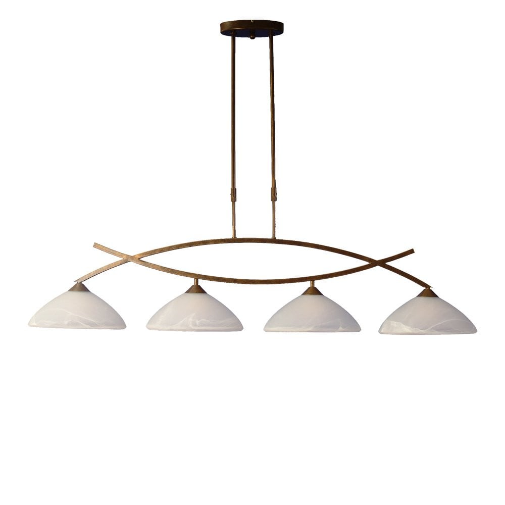 Masterlight Verona Eetkamerlamp - 4-lichts - Bronsbruin
