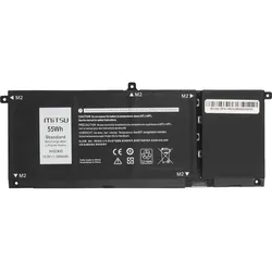 Mitsu Dell Inspiron 3600mAh 55Wh 15,2V (3600 mAh), Notebook Akku, Schwarz