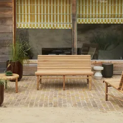 Gartenbank Hélen aus massivem recyceltem Teakholz, 2 Personen