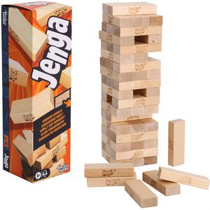 Hasbro Geschicklichkeitsspiel G1499, Jenga, Wackelturm aus Holz, ab 1 Spieler, ab 6 Jahre
