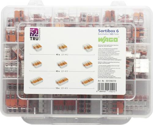 WAGO WA-741-644 Verbindungsklemmen-Sortiment flexibel: 0.14-4mm² starr: 0.2-4mm² 105St.