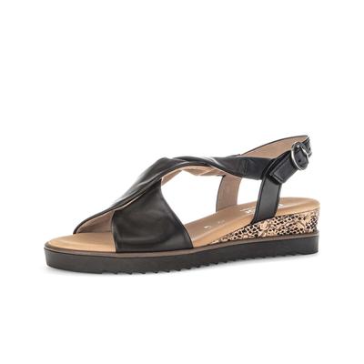 Keilsandalette GABOR "Keilsandalette", Damen, Gr. 38,5, schwarz, Schuhe