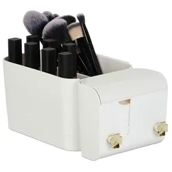 Relaxdays Kosmetik Organizer Wand Weiß,Gold