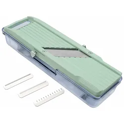 Benriner Mandoline / Gemüsehobel 64 mm Schnittbreite grün mit Auffangbehälter BN-3
