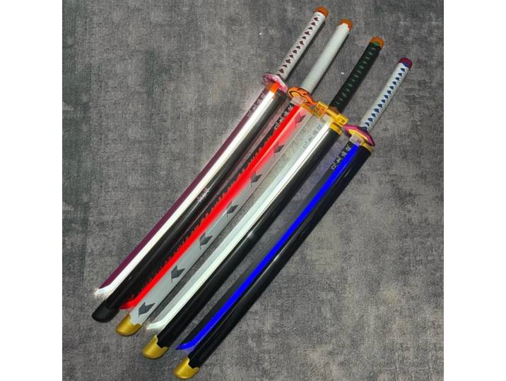 Katana lumineux LED de 40 pouces, épée lumineuse, accessoire de cosplay d'anime, couteau de ninja en bois, taille réelle, katana japonais original, sabre samouraï, cadeau