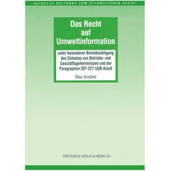 Das Recht auf Umweltinformation, Fachbücher von Max Koebke