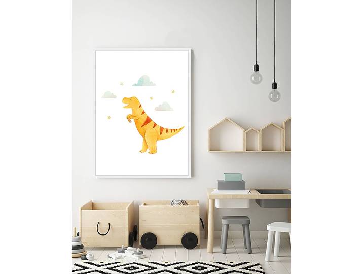 Tableau déco Dinosaurs 63 x 83cm Multicolore