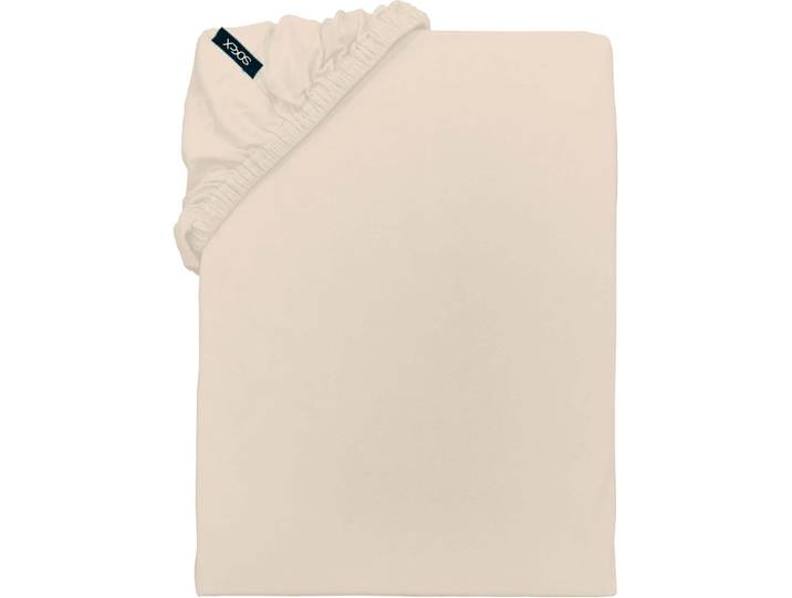 Spannbettlaken SOCCX SOCCX , beige, L:200cm, Baumwoll-Jersey, Obermaterial: 100% Baumwolle, Bettlaken, Spannbettlaken, gewebtes Label