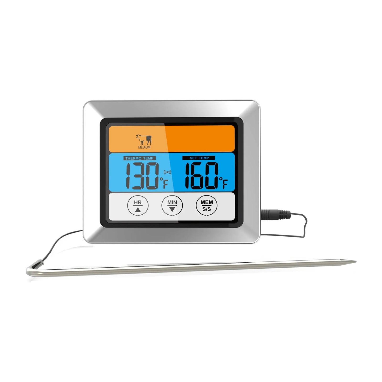 Dorre Grad digitale vleesthermometer met snoer Zilver