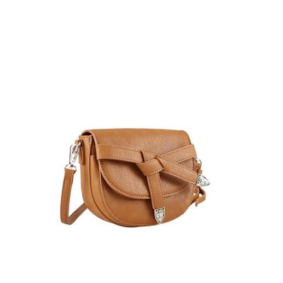 Umhängetasche "Sneaky", Damen, Gr. B/H/T: 18cm x 16cm x 6cm onesize, braun, Lederimitat, COLLEZIONE ALESSANDRO, Taschen Umhängetasche, mit leichtem Westernlook