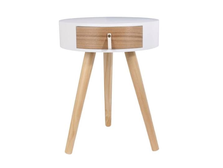Table de chevet scandinave blanche