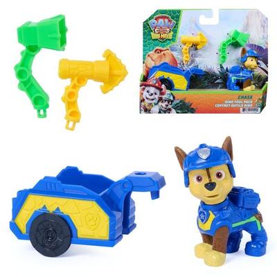 PAW Patrol: Der Dino Film, Chase' Dino Werkzeug-Pack, Chase-Figur mit Anhänger und Werkzeugen
