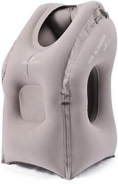 Inspired Deals Inflatable Travel Pillow For Airplanes, Office Naps & Neck Support Gray