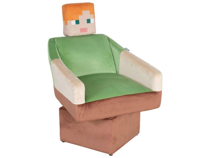 Minecraft Gamingsessel, Grün, Mehrfarbig, Gaming, 69x96x75 cm, Sitzfläche 360° drehbar, inklusive Armlehnen, Büromöbel, Bürostühle, Gaming-Sessel