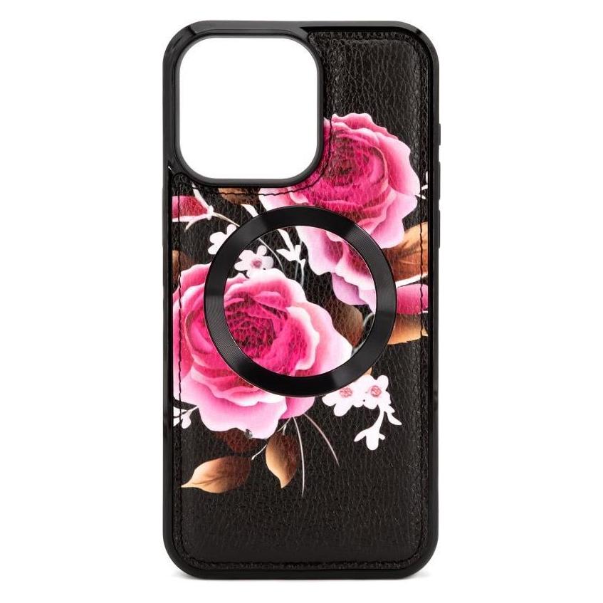 Evelatus iPhone 14 Pro Max Leather Case Zipper Design Flower (Apple iPhone 14 Pro Max) (EVEAPP14PMLZDB)