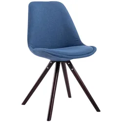 CLP Besucherstuhl Toulouse Stoff Cappuccino Rund - Farbe: blau, Gestellfarbe: cappuccino
