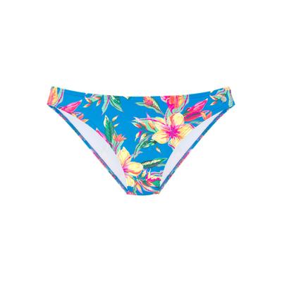 Bikini-Hose LASCANA "Malia", Damen, Gr. 44, N-Gr, blau (blau bedruckt), Microfaser, Microfaser, Polyamid, bedruckt, floral, Badehosen Bikini-Hose, mit normalem Schnitt