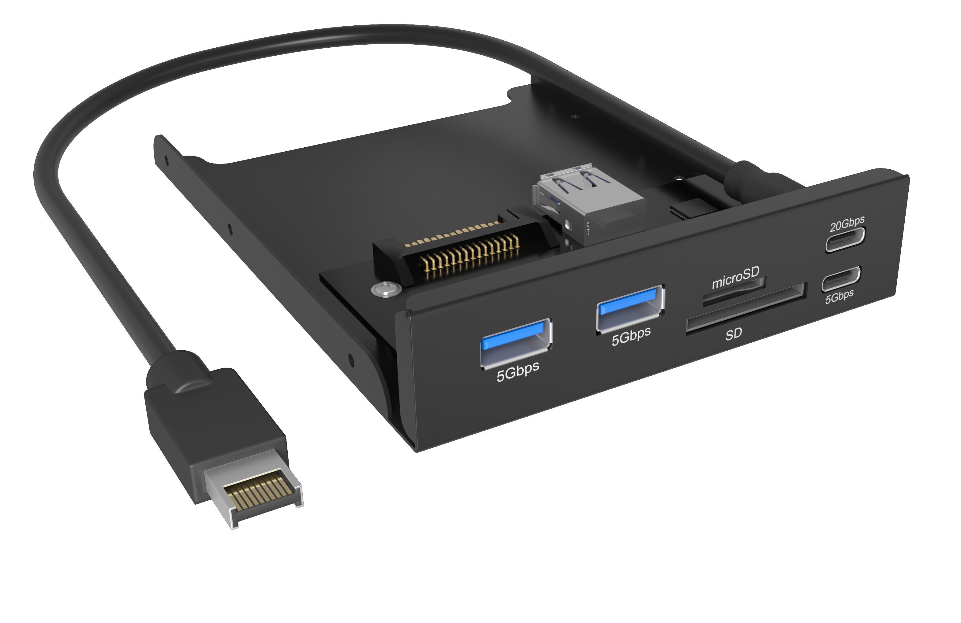 Raid Sonic RaidSonic Icy Box IB-HUB1419-i3 USB Hub und Card Reader für 3,5” Schacht