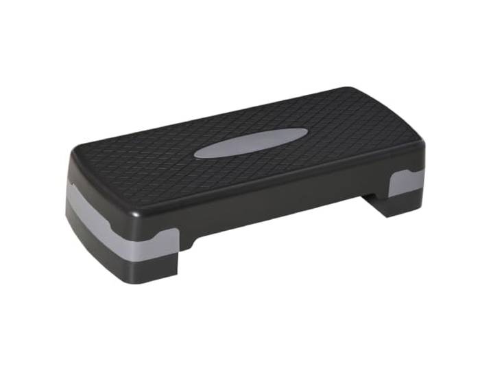 HOMCOM Stepper aerobic fitness Step Reglable 68x29x15cm Noir Gris 2 Niveaux\, Surface Antiderapante\, PP