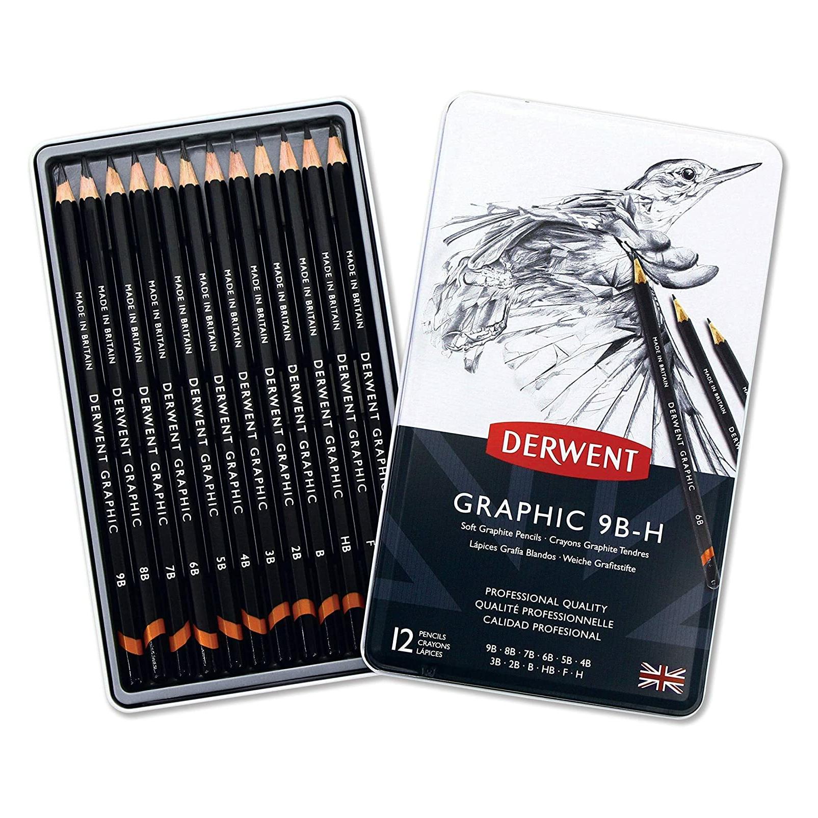 Derwent Graphic Soft Pencils, 12 Tin (12x) (601004)