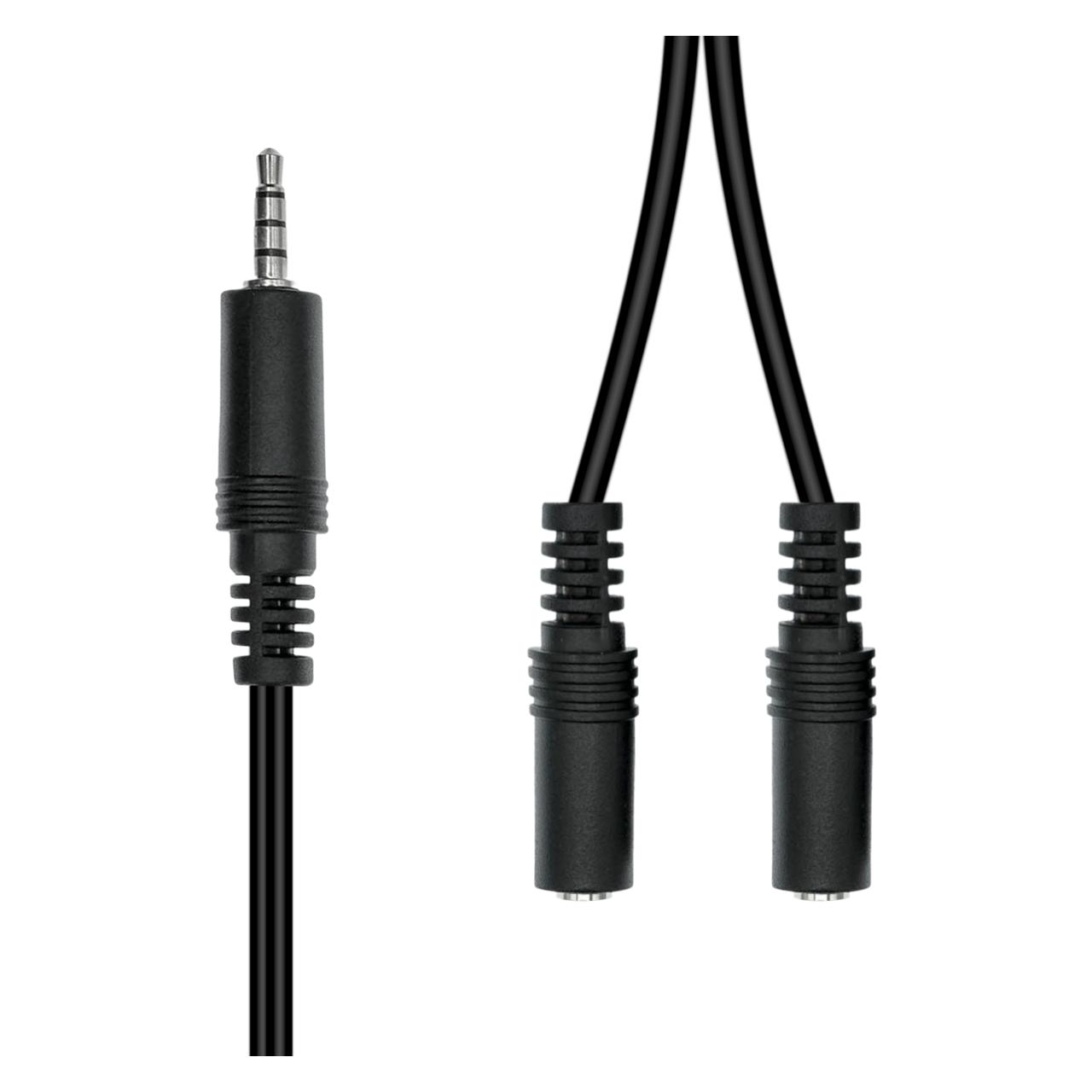 ProXtend Mini-Jack 3-Pin to 2x 2-Pin Cable M-F Black 20cm (0.20 m) (835272)