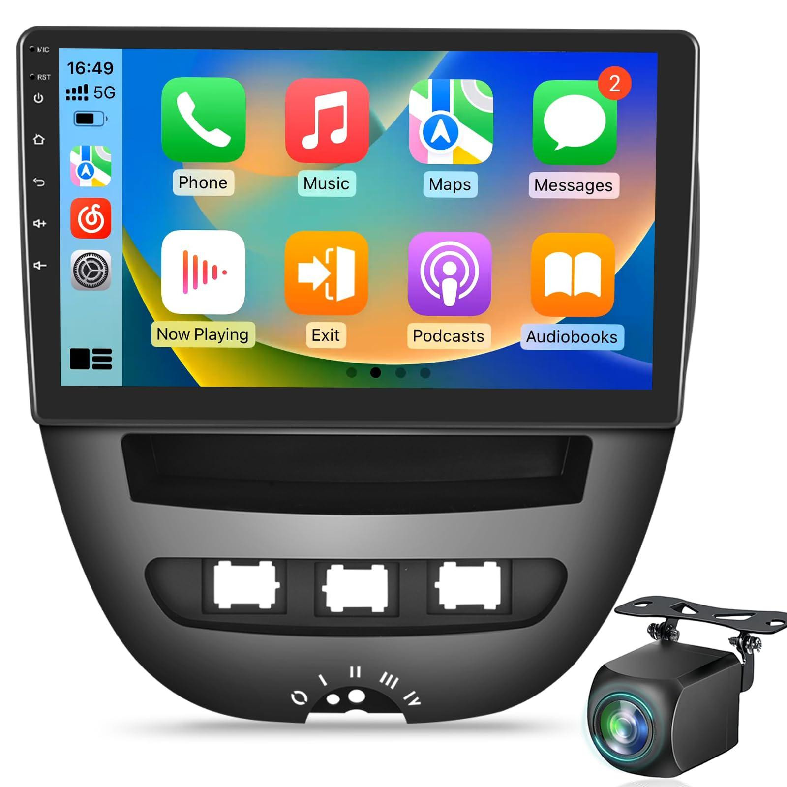 Selius Android Autoradio met 10 Inch Touchscreen, Draadloos CarPlay en Android Auto, GPS Navigatie