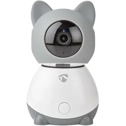 Nedis WLAN-Smart-IP-Kamera WIFICI30CGY (1920 x 1080 Pixels), Netzwerkkamera, Weiss, Grau