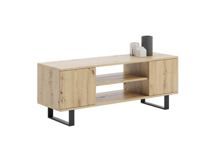 Meuble TV Focus 135 chêne artisan pieds métal loft