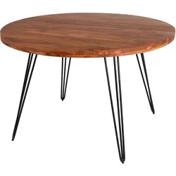 riess-ambiente Esstisch SCORPION - 120cm rund Akazie natur Massivholz Hairpin Legs Retro Design