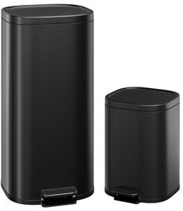 Garvee 30L & 6L Stainless Steel Step Trash Can Set of 2, Kitchen Trash Can for Home