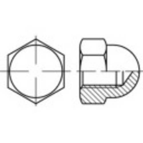 TOOLCRAFT 137171 Sechskant-Hutmuttern M22 DIN 1587 Stahl 10St.