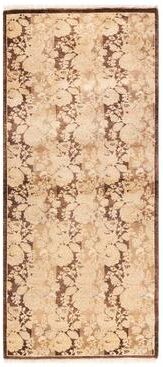 Overton Handknotted Wool Traditional Abstract Brown Runner