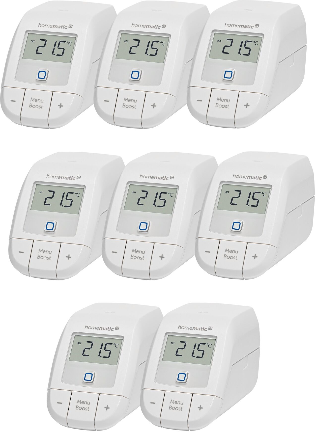 HOMEMATIC IP Heizkörperthermostat "8er Set Heizkörperthermostat basic", weiß, B:20cm H:10cm T:30cm, Heizkörperthermostate, Heizkörperthermostat