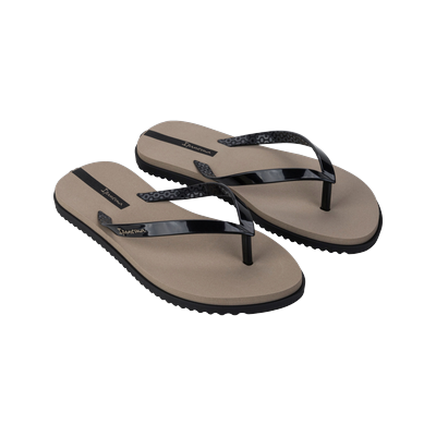 Zehentrenner IPANEMA "IPANEMA RIO", Damen, Gr. 37, beige (schwarz, beige), Synthetik, Schuhe Zehentrenner, mit profiliertem Laufsohlenprofil, mit Gummilaufsohle