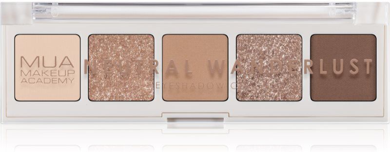 MUA Makeup Academy Eyeshadow Collection 5 Shade Palette Øjenskygge palette Skygge Neutral Wanderlust 3.8 g